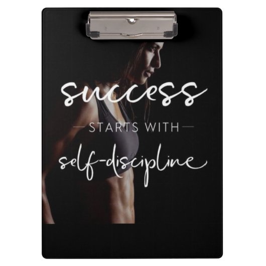 Erfolg und Disziplin - Frauenym Motivierend Klemmbrett (Vorderseite)