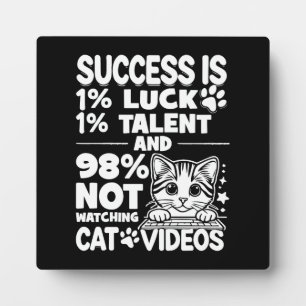 Erfolg vs. Cat Videos - Funny Niedlich Motivierend Fotoplatte
