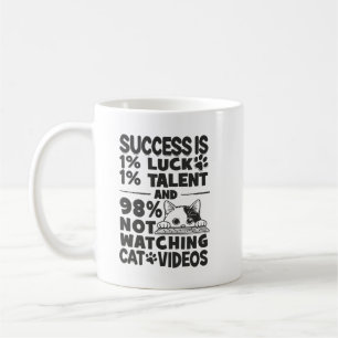 Erfolg vs. Cat Videos - Funny Niedlich Motivierend Kaffeetasse