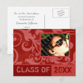 Erfolge Roter Abschluss Einladung Postkarte (Vorne/Hinten)