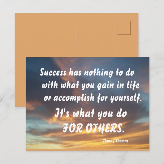 ERFOLGREICH-DANNY THOMAS POSTKARTE (Vorne/Hinten)