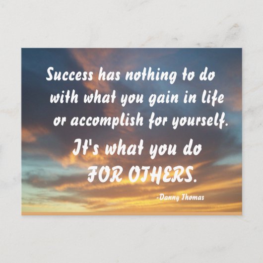 ERFOLGREICH-DANNY THOMAS POSTKARTE (Vorderseite)