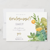 ERFOLGREICH KACTUS FLORAL WATERCOLOR BRIDESMAID EINLADUNG (Vorderseite)