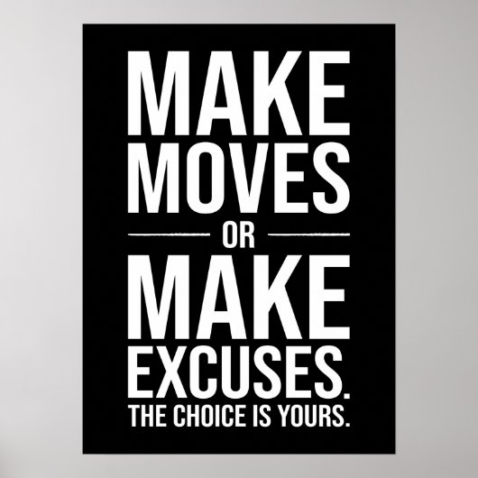 Erfolgreiche Arbeit - Umzüge oder Ausreden machen Poster (Vorne)