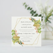 ERFOLGREICHE CACTUS ORANGE FLORAL WATERCOLOR WEDD EINLADUNG (Stehend Vorderseite)