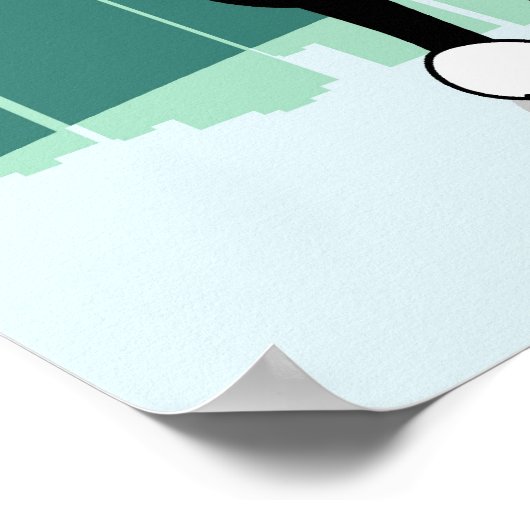 Erfolgreiche Frau beim Stadtwandern Poster (Ecke)