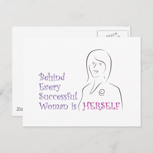 Erfolgreiche Frau Postkarte (Vorne/Hinten)