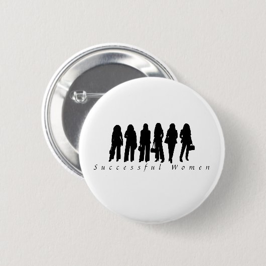 Erfolgreiche Frau Silhouette Runde Knöpfe Button (Vorne & Hinten)