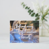 Erfolgreiche Frau zitieren funkelnd Goldcoach-Foto Postkarte (Stehend Vorderseite)