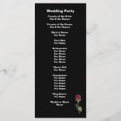 Erfolgreiche Hochzeitskarte Programm (Rückseite)