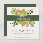 ERFOLGREICHE KACTUS-FLORALWASSERFARBENDUSCHE EINLADUNG (Vorne/Hinten)