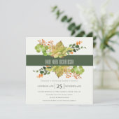 ERFOLGREICHE KACTUS-FLORALWASSERFARBENDUSCHE EINLADUNG (Stehend Vorderseite)