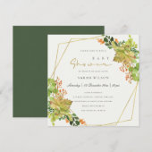 ERFOLGREICHE KACTUS-FLORALWASSERFARBENDUSCHE EINLADUNG (Vorne/Hinten)