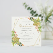 ERFOLGREICHE KACTUS-FLORALWASSERFARBENDUSCHE EINLADUNG (Stehend Vorderseite)