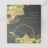 ERFOLGREICHE KACTUS-FLORALWEICHEN PLATZKARTE (Außenseite Aufgefaltet)