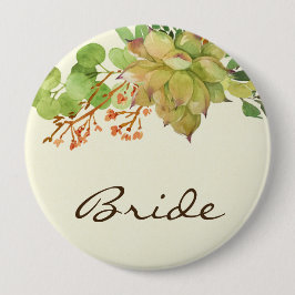 ERFOLGREICHE KACTUS ORANGE FLORAL WATERCOLOR BRIDE BUTTON