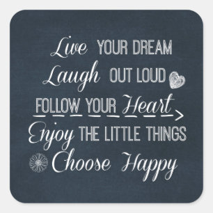 Erfolgreiche Lebensregeln Quotes Affirmations Quadratischer Aufkleber