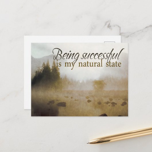 Erfolgreiche Motivation Affirmation Postkarte (Vorderseite/Rückseite Beispiel)