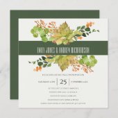 ERFOLGREICHE NIEDLICHE VERLOBUNG DES CACTUS FLORAL EINLADUNG (Vorne/Hinten)