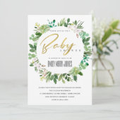 ERFOLGREICHE SCHICHTKRAFT WATERCOLOR BABY DUSCHE EINLADUNG (Stehend Vorderseite)