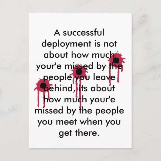 Erfolgreiche Stationierung/BLOODY BULLET HOLES Postkarte (Vorderseite)