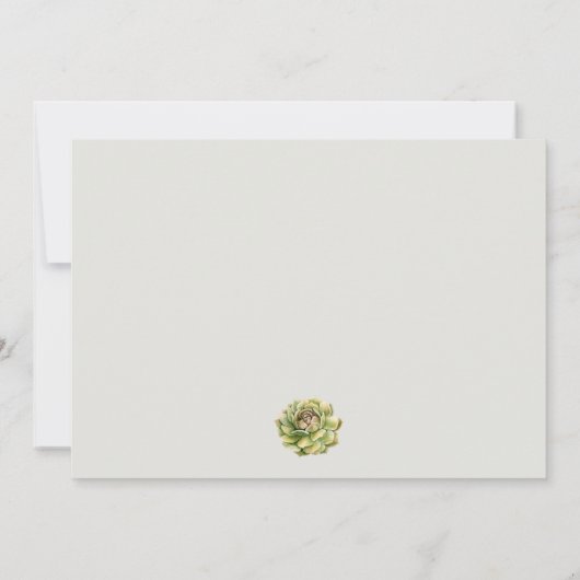 ERFOLGREICHE VERLOBUNG DES CACTUS FLORAL WATERCOLO EINLADUNG (Rückseite)