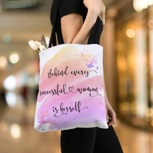 Erfolgreiche Woman Pink Watercolor Chic Typografie Tasche
