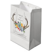 ERFOLGREICHER ANTLER BOHEMISCHE ALLURE WEDD MITTLERE GESCHENKTÜTE (Rückseite Schrägansicht)