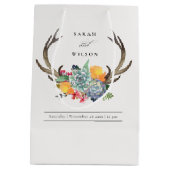 ERFOLGREICHER ANTLER BOHEMISCHE ALLURE WEDD MITTLERE GESCHENKTÜTE (Rückseite)