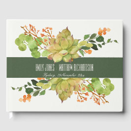 ERFOLGREICHER CACTUS ORANGE FLORAL GARDEN WATERCOL GÄSTEBUCH