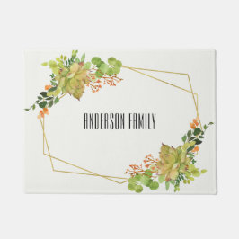 ERFOLGREICHER CACTUS ORANGE FLORAL WATERCOLOR WREA FUßMATTE