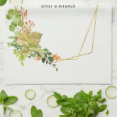 ERFOLGREICHER CACTUS ORANGE FLORAL WATERCOLOR WREA GESCHIRRTUCH (Gefaltet)