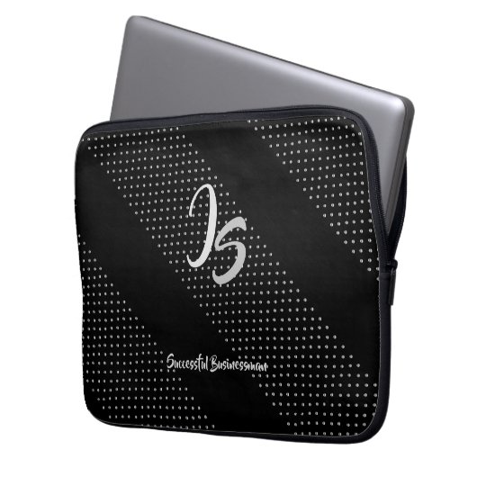 "Erfolgreicher Geschäftsmann" Persönliche Silver M Laptopschutzhülle (Vorderseite Links)