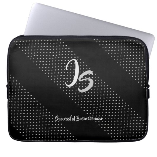 "Erfolgreicher Geschäftsmann" Persönliche Silver M Laptopschutzhülle (Vorderseite)
