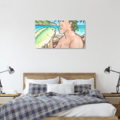 Erfolgreicher Hawaiianischer Fischer 36 x 20 Leinwanddruck (Insitu (Schlafzimmer))