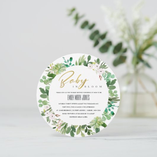 ERFOLGREICHER KRIEGSBABY IN BLOOM DUSCHE EINLADUNG (Stehend Vorderseite)