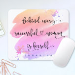 Erfolgreicher Name der weiblichen rosa Wasserfarbe Mousepad<br><div class="desc">"Hinter jeder erfolgreichen Frau steht sich selbst." Wer braucht also Prinz Charming? Machen Sie sich "fröhlich immer danach" und umarmen Sie "Girl Power", wenn Sie diese stilvolle, farbenfrohe, inspirierende feministische individuelle Name-Mousepad mit süß-handgeschriebener Schrift Typografie benutzen, die einen gelben, pfirsichfarbenen, rosa und lila ombre Wasserfarbsplash überragt. Geben Sie einfach den...</div>
