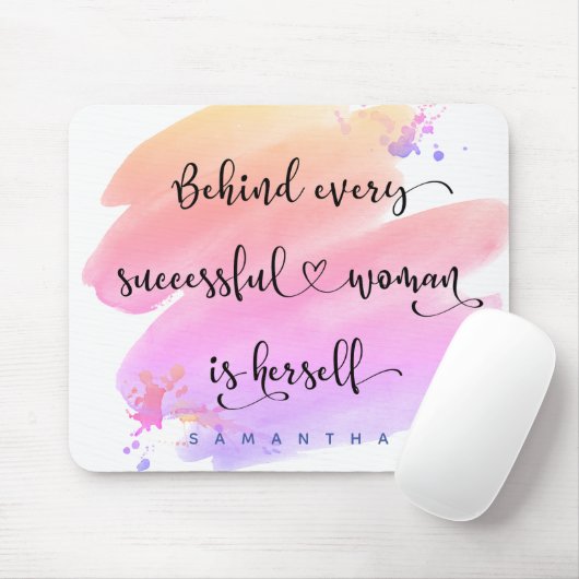 Erfolgreicher Name der weiblichen rosa Wasserfarbe Mousepad (Mit Mouse)