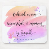 Erfolgreicher Name der weiblichen rosa Wasserfarbe Mousepad (Vorne)