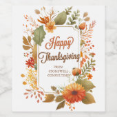 Erfolgreiches Erntedankfest Blume für kundenspezif Weinetikett (Einzelnes Label)