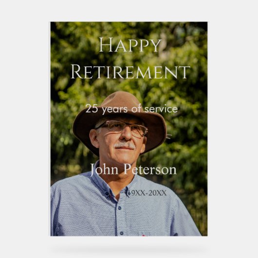 Erfolgreiches Foto Jahr der Dienstjahre Acrylschild (Vorderseite)