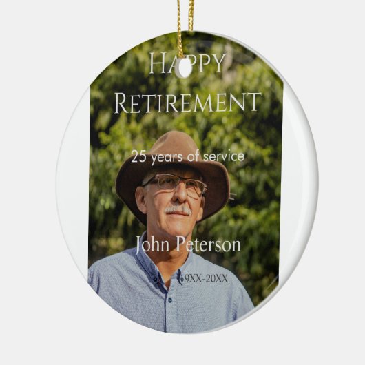 Erfolgreiches Foto Jahr der Dienstjahre Keramik Ornament (Links)