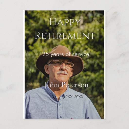 Erfolgreiches Foto Jahr der Dienstjahre Postkarte (Vorderseite)