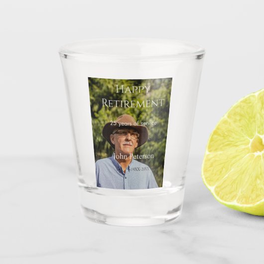 Erfolgreiches Foto Jahr der Dienstjahre Schnapsglas (Vorderseite)