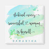 Erfolgreiches türkisfarbenes Zitat für Frauen Magnet (Vorne)