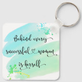 Erfolgreiches türkisfarbenes Zitat für Frauen Schlüsselanhänger (Rückseite)