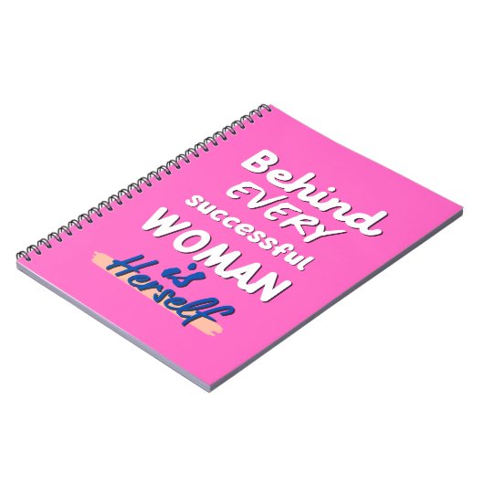 Erfolgreiches weibliches Notebook Notizblock (Linke Seite)