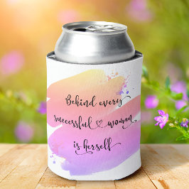 Erfolgreiches weibliches Skript Rosa Lila Wasserfa Dosenkühler