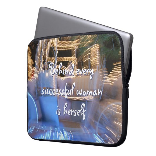 Erfolgreiches Woman Quote Script Gold Coach Foto Laptopschutzhülle (Vorderseite Links)