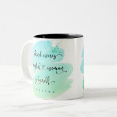 Erfolgreiches Woman Script Monogram Blue Watercolo Zweifarbige Tasse (Vorderseite Links)